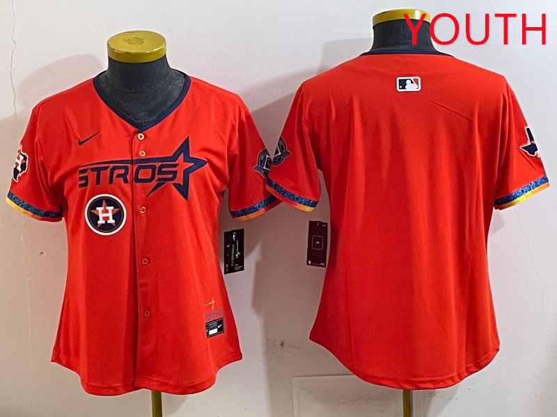 Youth Houston Astros Blank Orange Fourth generation Joint Name 2025 Nike MLB Jersey style 3